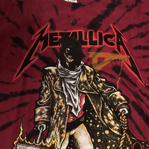 Metallica "Unforgiven" Tie-Dye T-Shirt Men's L Red Graphic Print - Picture 2 of 9